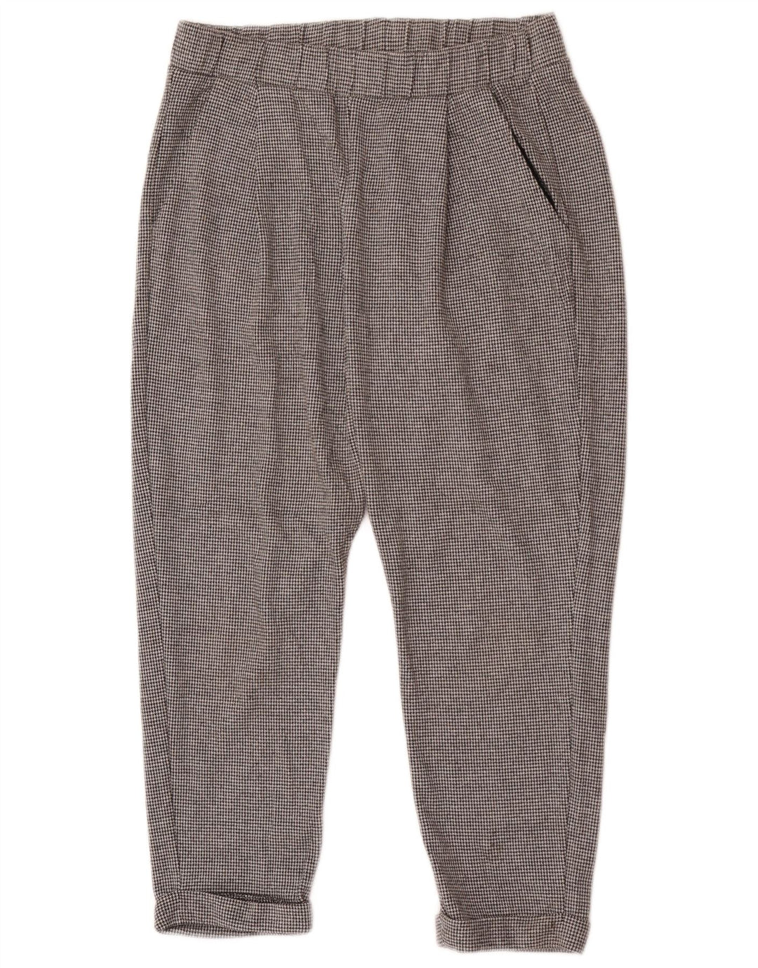 Calças cortadas femininas Marks & Spencer UK 12 médio W28 L24 cinza