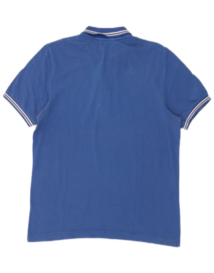 Camisa polo masculina Kappa listrada azul médio