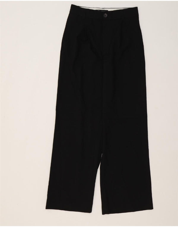Calça casual feminina Marks & Spencer com perna larga XS W24 L31 preta
