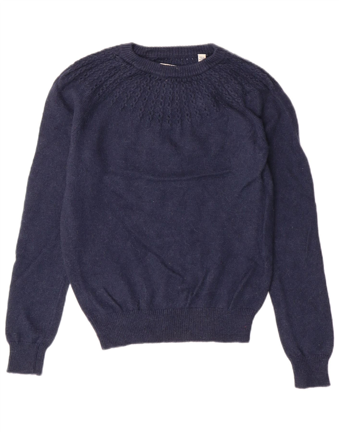 JACK WILLS Suéter feminino com gola redonda, Reino Unido 10 pequeno azul marinho
