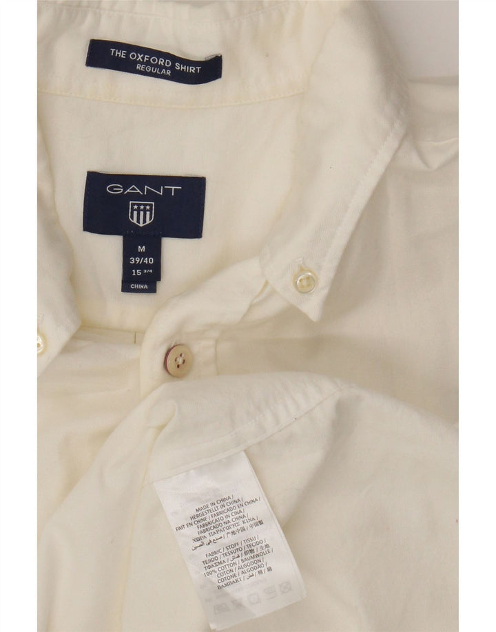 Gant Camisa masculina de manga curta com ajuste regular tamanho 39/40 15 3/4 médio branco