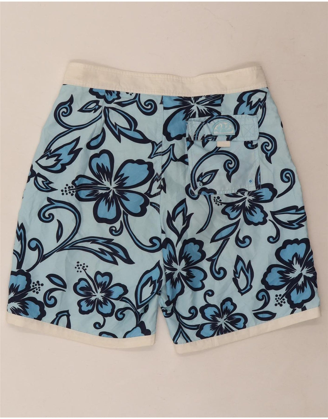 Shorts de natação masculino Sundek poliéster floral azul médio