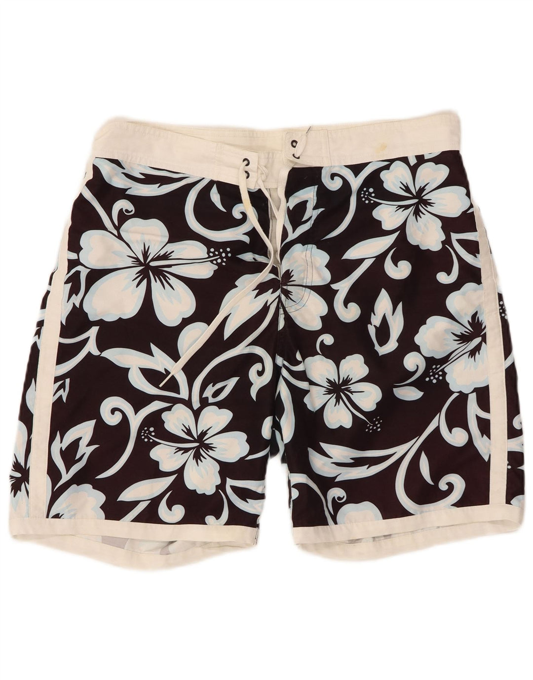 Shorts de natação masculino SUNDEK grande poliéster floral preto
