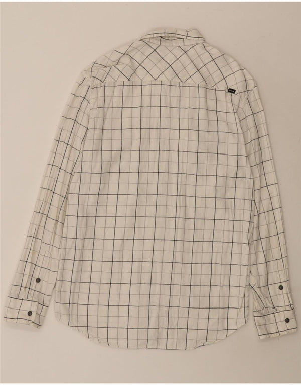 Camisa masculina Hurley grande algodão xadrez branco