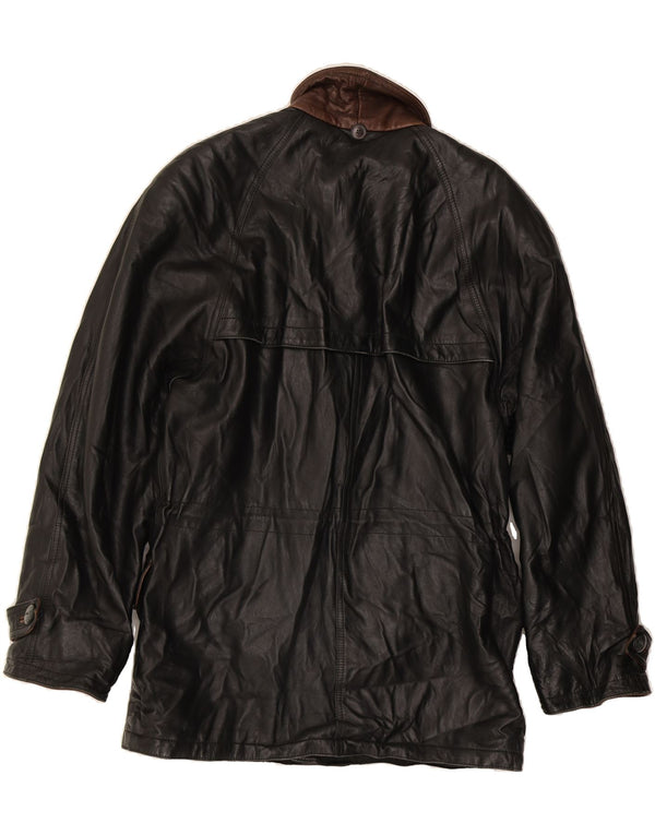 Jaqueta de couro masculina VINTAGE IT 50 grande preta