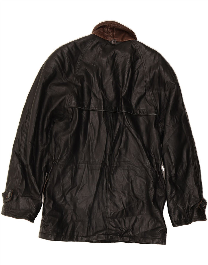 Jaqueta de couro masculina VINTAGE IT 50 grande preta