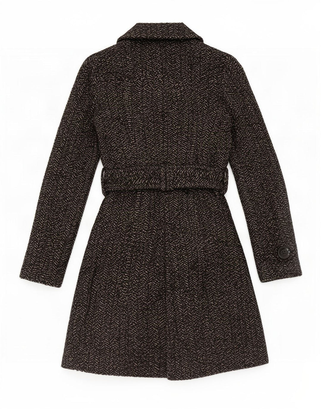 Casaco feminino Zara com peito duplo UK 10 espinha de peixe cinza pequeno