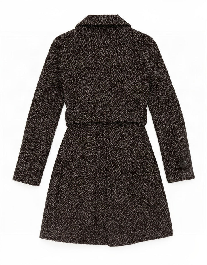 Casaco feminino Zara com peito duplo UK 10 espinha de peixe cinza pequeno