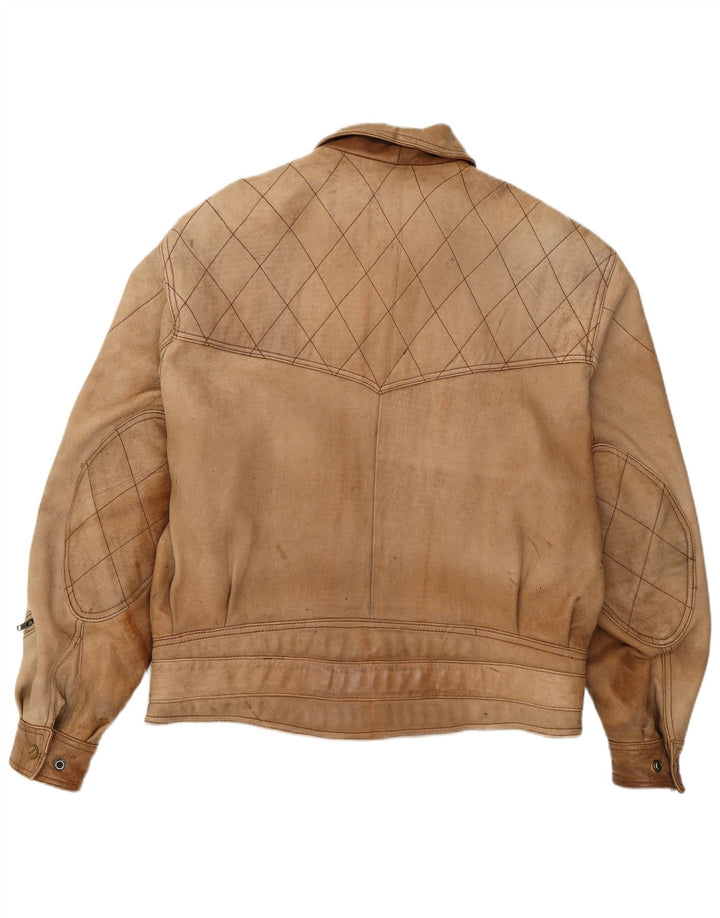 Jaqueta de couro masculina Schuh UK 42 XL couro marrom