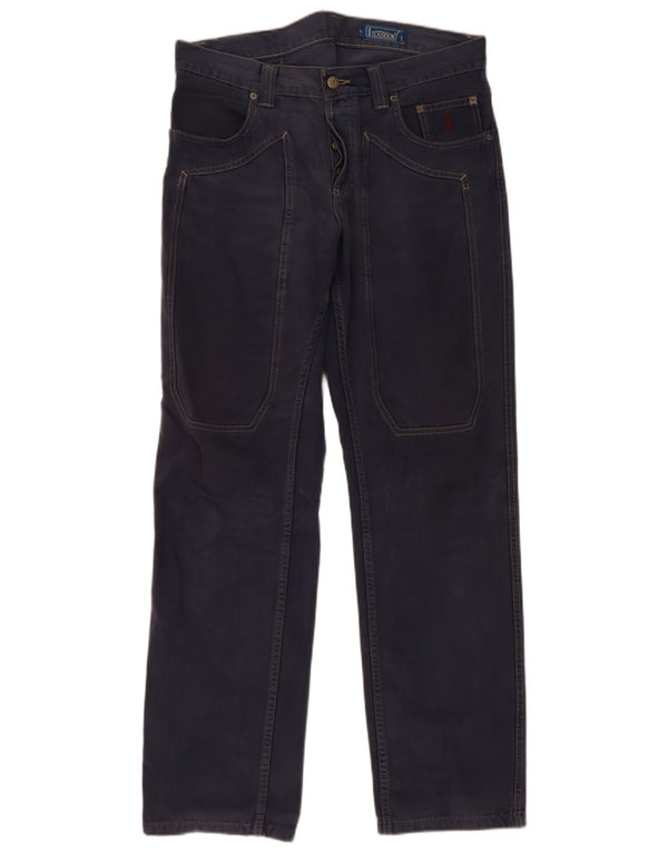 Calça casual reta masculina Jeckerson W34 L32 algodão azul marinho