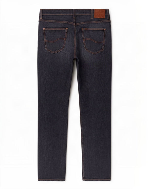 Lee Mens Brooklyn Straight Jeans W36 L34 Azul Marinho Algodão