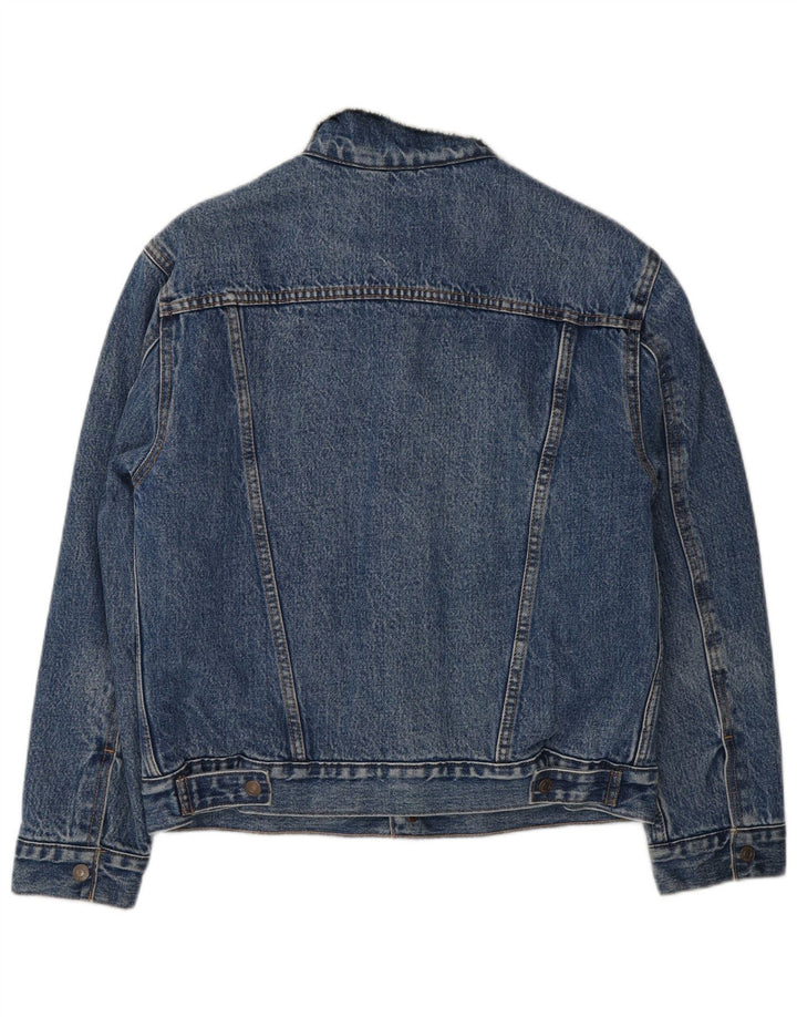 Jaqueta jeans masculina Levi's Sherpa UK 36 pequeno algodão azul