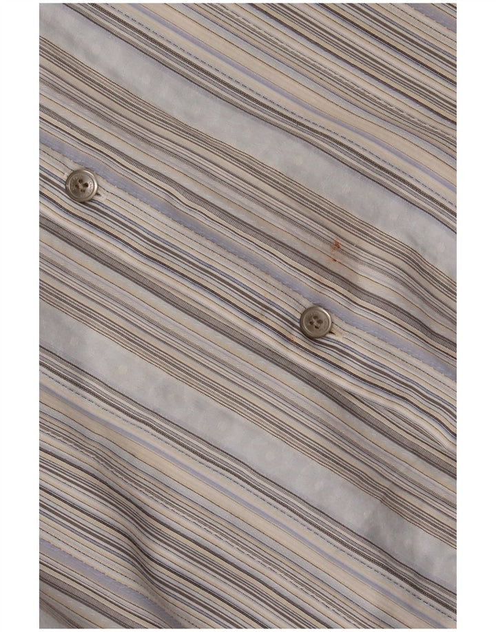 Camisa masculina CALVIN KLEIN de algodão listrado azul médio