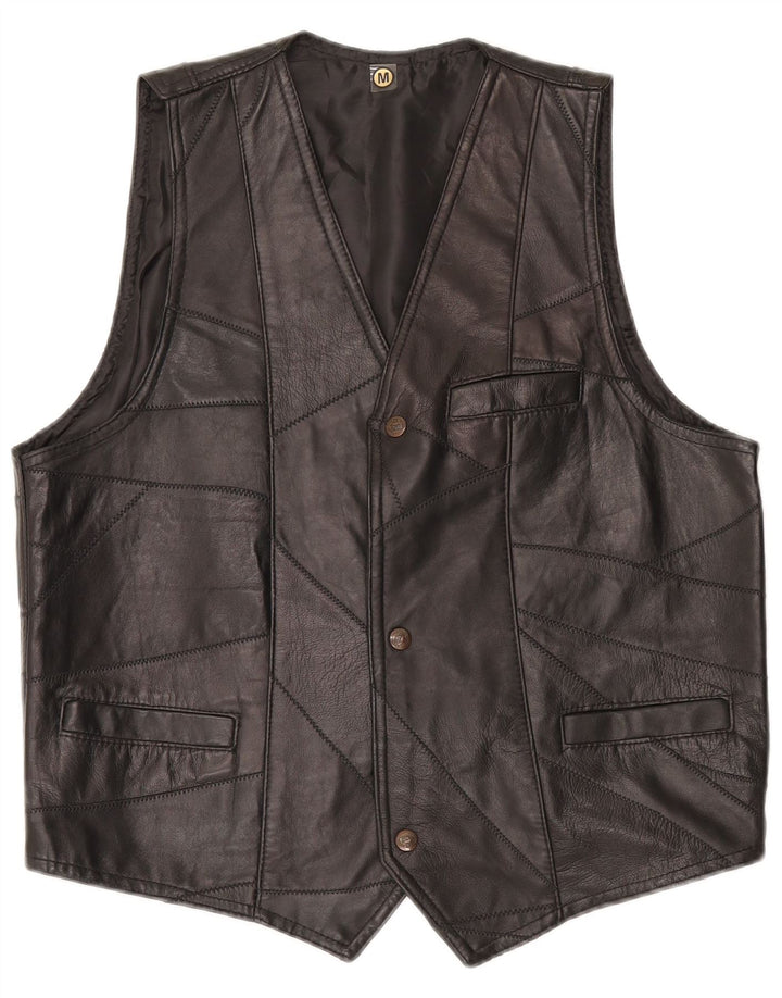 Colete masculino VINTAGE médio preto patchwork
