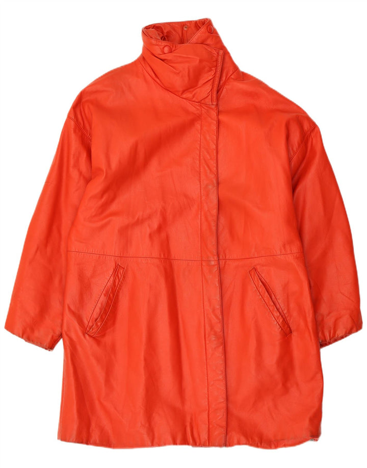 Casaco de couro feminino Igi & Igi IT 42 vermelho médio