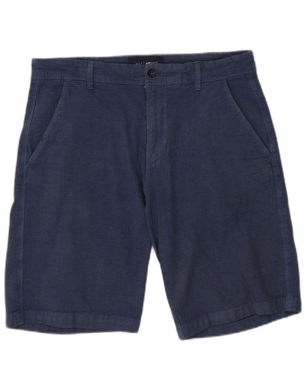 Gas Mens Chino Shorts W30 Médio Algodão Azul Marinho