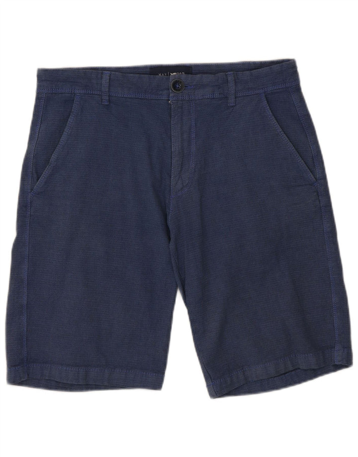 Gas Mens Chino Shorts W30 Médio Algodão Azul Marinho