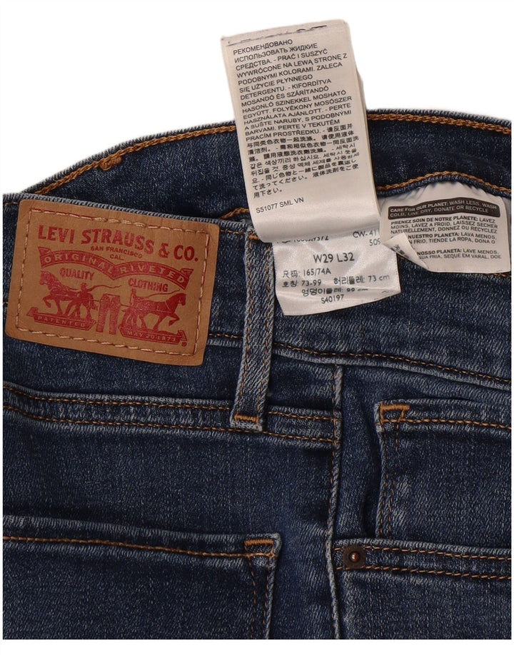 Calça jeans feminina Levi's 724 High Rise Straight W29 L32 azul algodão