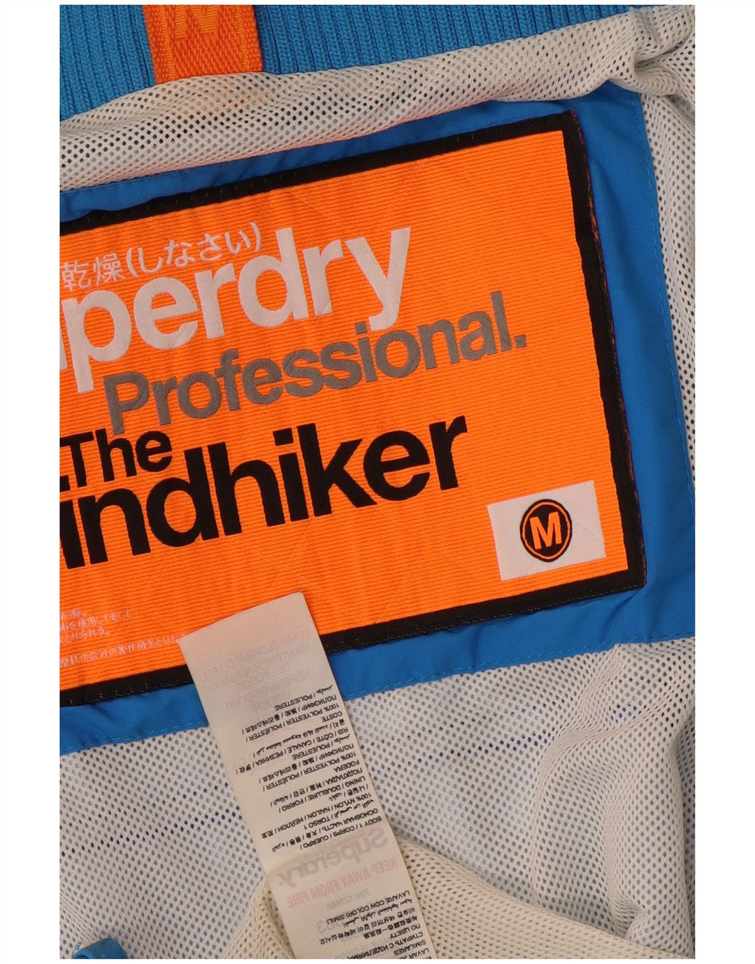 Jaqueta corta-vento masculina Superdry The Windhiker UK 38 médio azul nylon