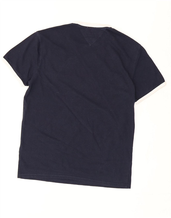 Tommy Hilfiger Camiseta masculina regular fit top pequeno algodão azul marinho