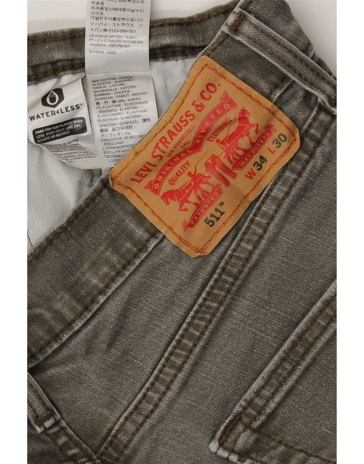 Calça Jeans Levis 511 Slim Masculina W34 L30 Marrom Algodão