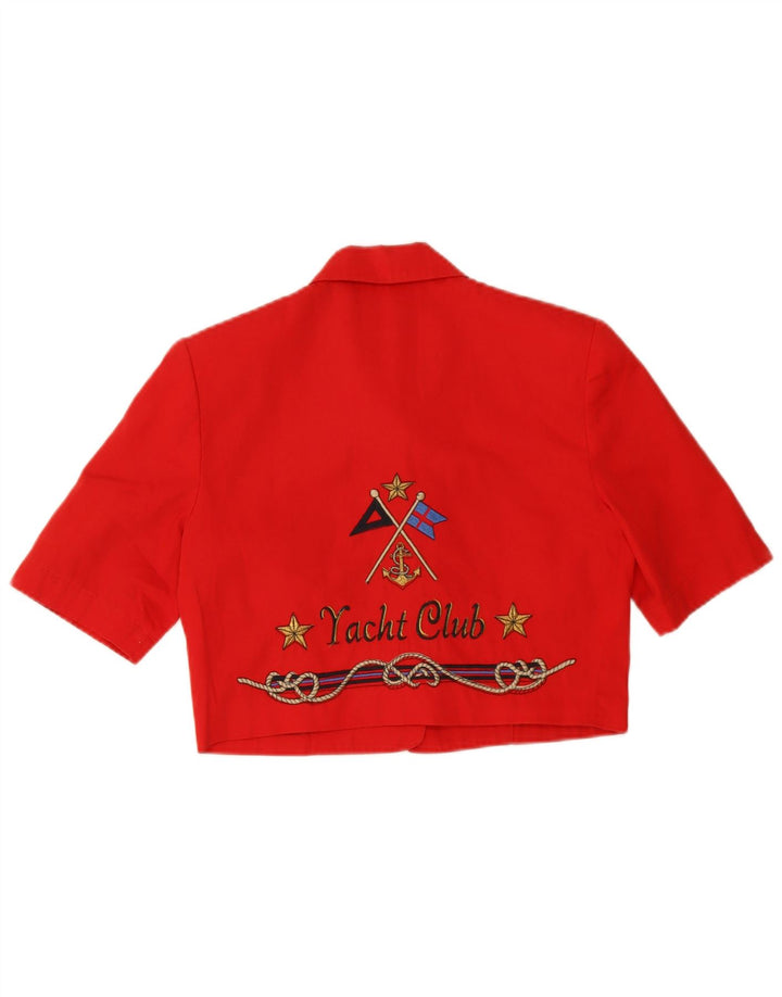 Opções blusa feminina manga curta cropped IT 40 algodão vermelho pequeno