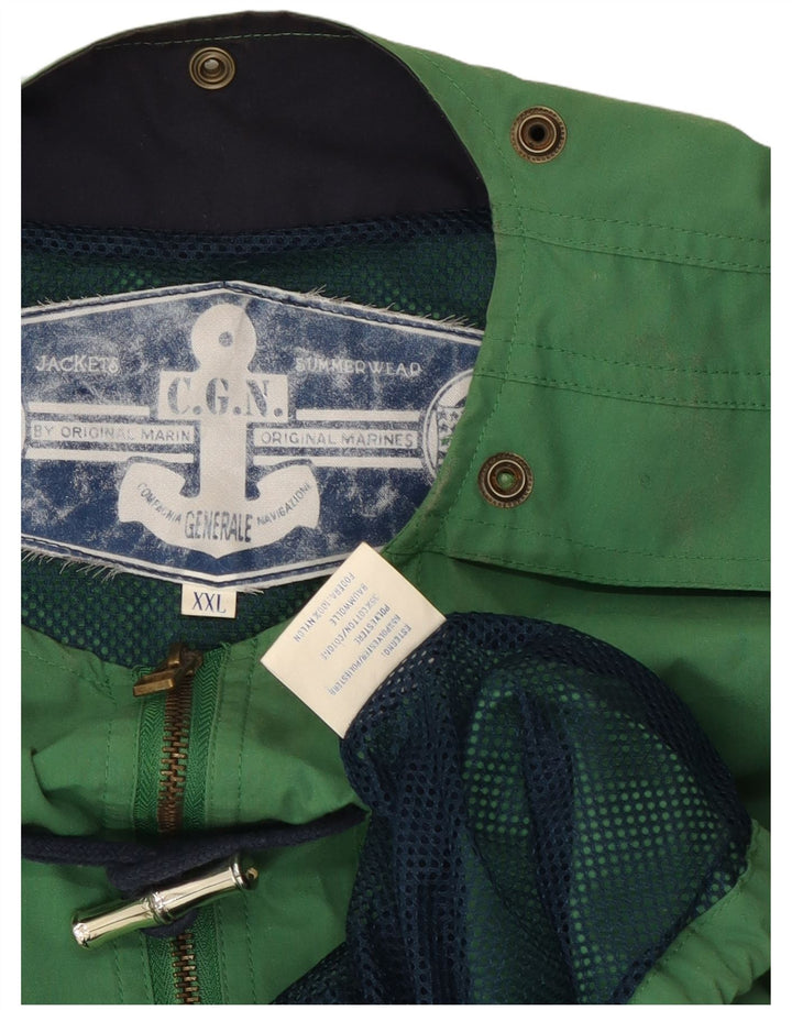 Colete utilitário masculino vintage UK 44 2XL poliéster verde