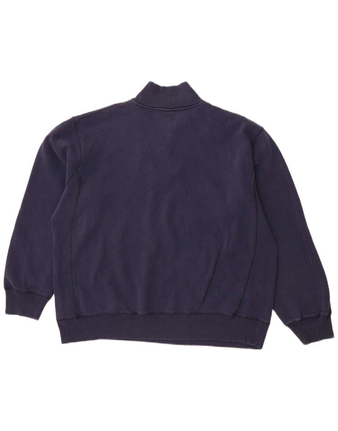 NIKE Masculino Zip Neck Moletom Jumper UK 45/47 XL Azul Marinho Algodão