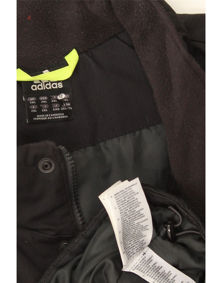 Jaqueta corta-vento masculina Adidas UK 44 2XL algodão preto