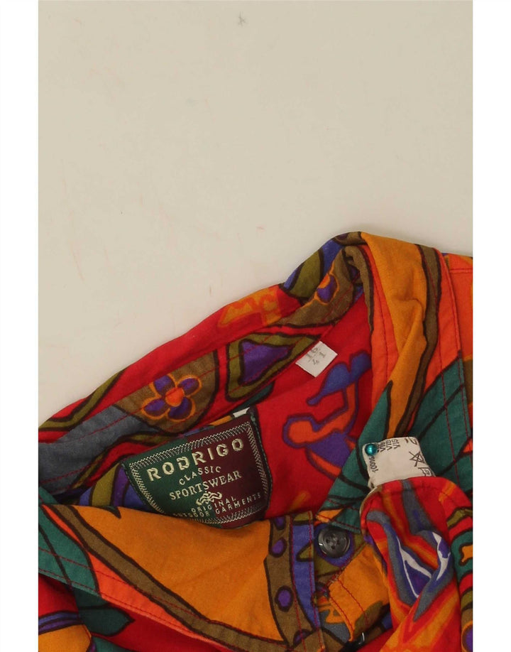 Camisa Masculina Manga Curta Rodrigo Tamanho 41/16 Grande Multicolorida Geométrica