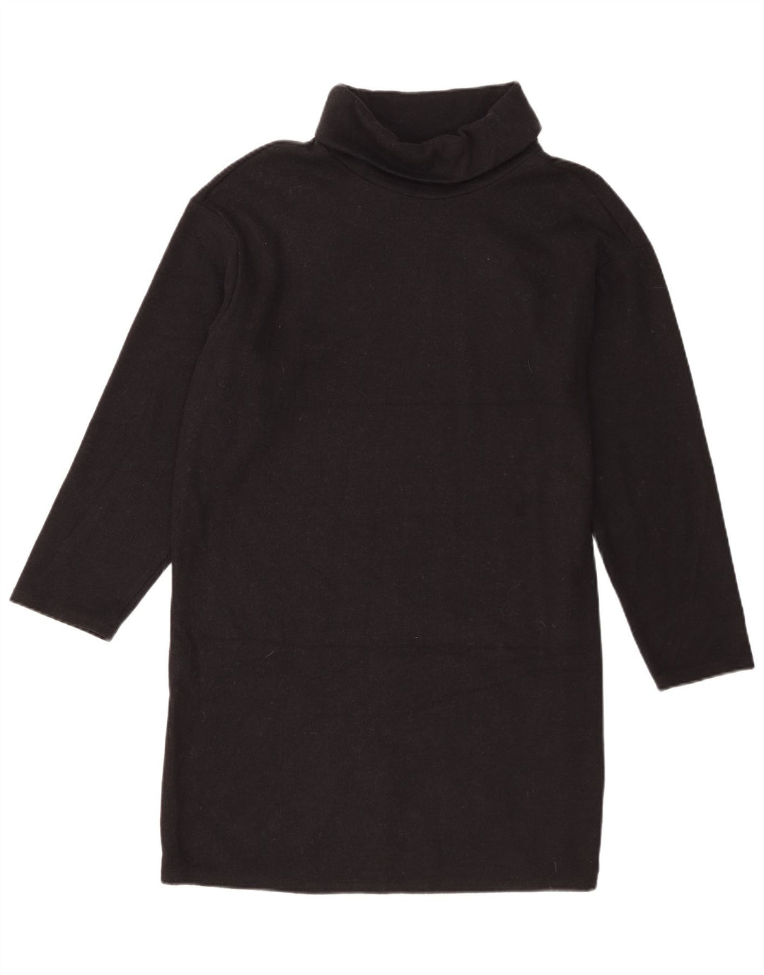 Vestido suéter feminino de manga comprida Marks & Spencer Reino Unido 14 grande poliéster preto