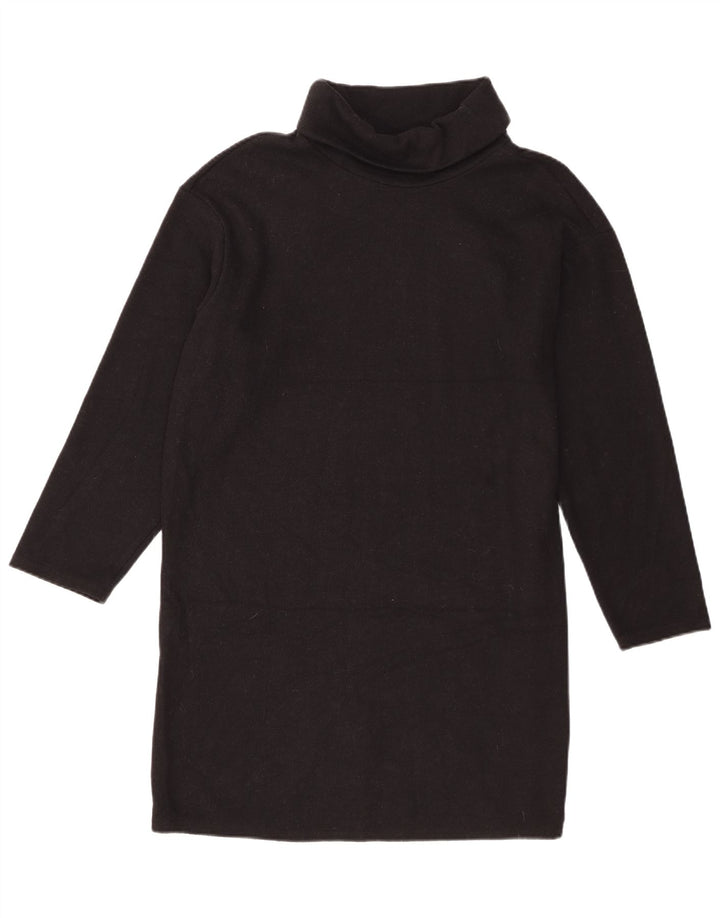 Vestido suéter feminino de manga comprida Marks & Spencer Reino Unido 14 grande poliéster preto