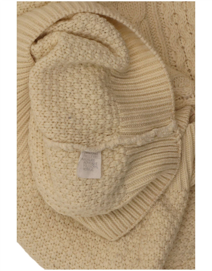 Suéter feminino VINTAGE com gola redonda Reino Unido 18 XL lã branca