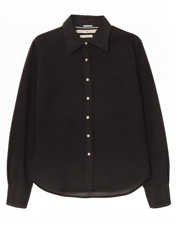 Camisa feminina Tommy Hilfiger Slim Fit EUA 6 algodão preto médio