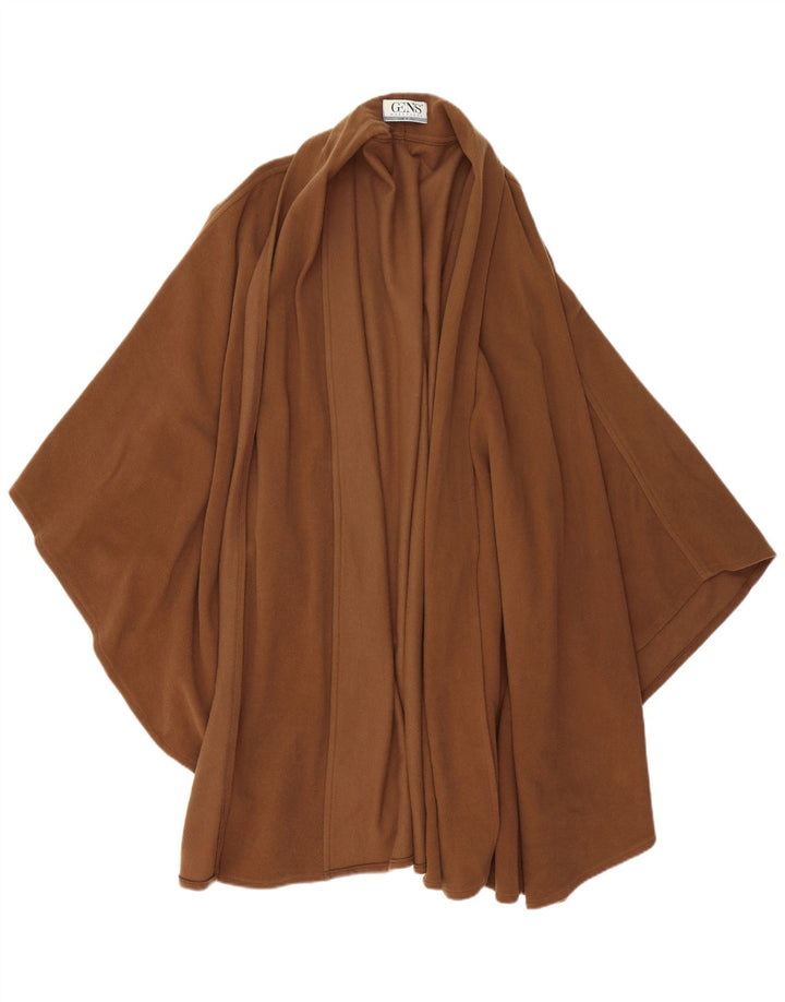Casaco poncho feminino vintage tamanho único lã marrom