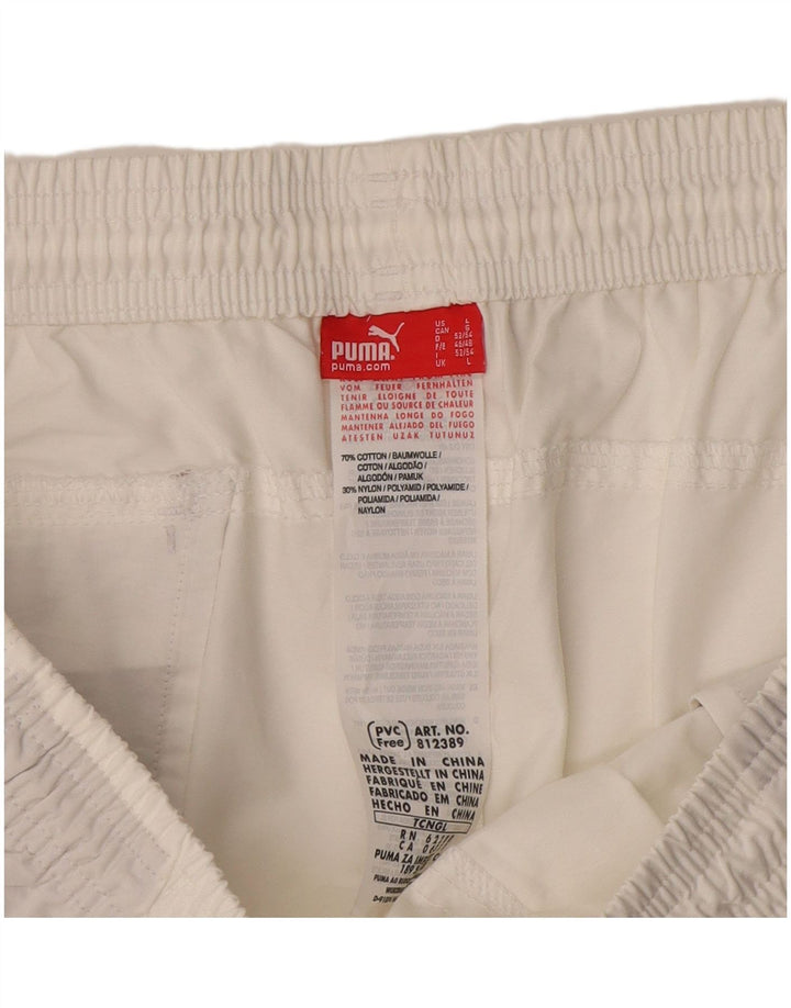 Shorts esportivos masculinos Puma grande algodão branco