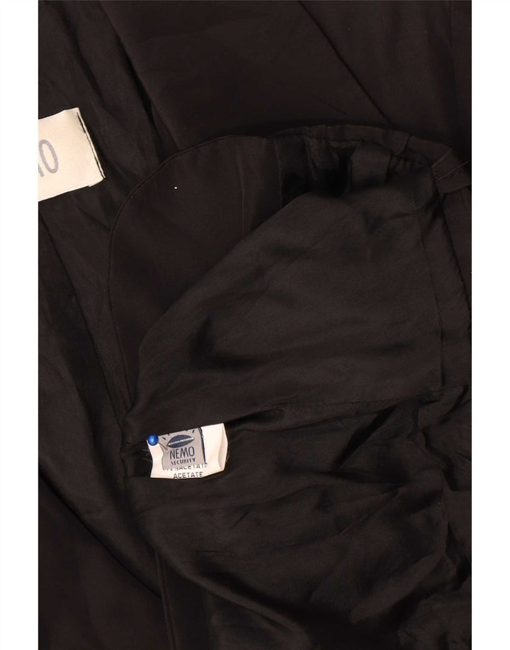Jaqueta blazer vintage feminina crop 1 botão IT 42 acetato preto médio