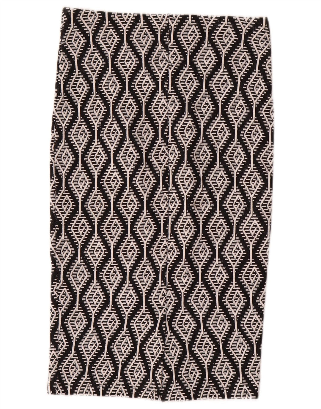 Saia reta feminina Zara pequena W26 algodão Ikat preto