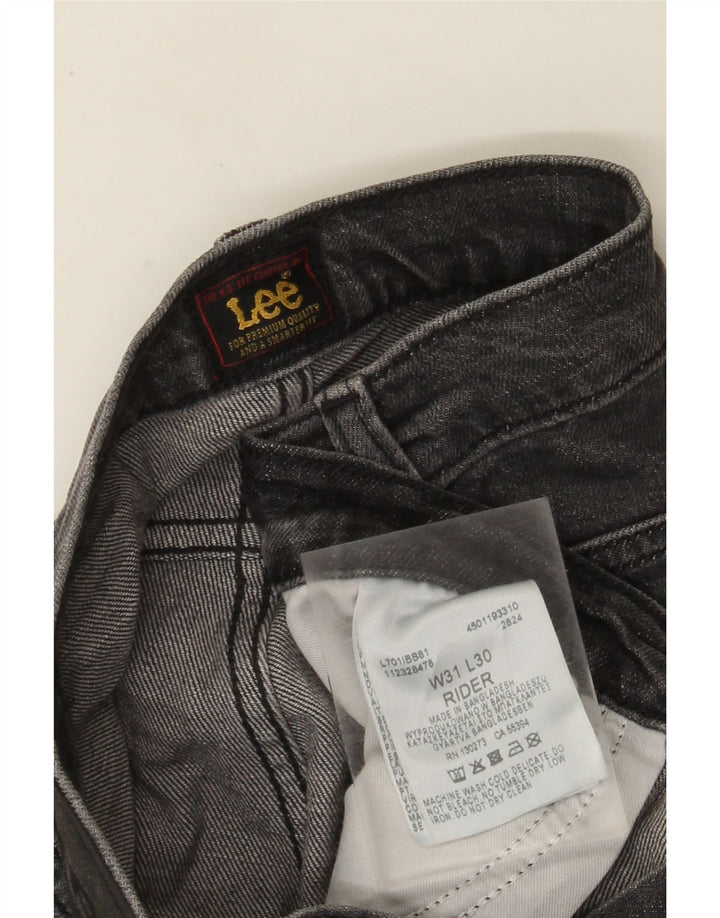 Lee Mens Rider Straight Jeans W31 L27 Algodão Cinza
