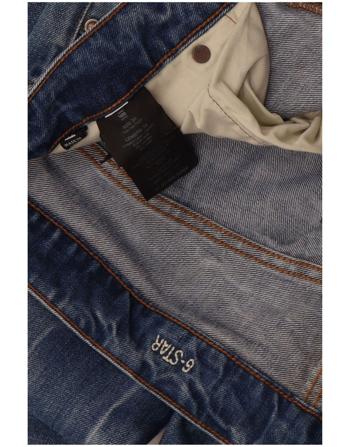 Jeans retos femininos G-Star W34 L34 algodão azul