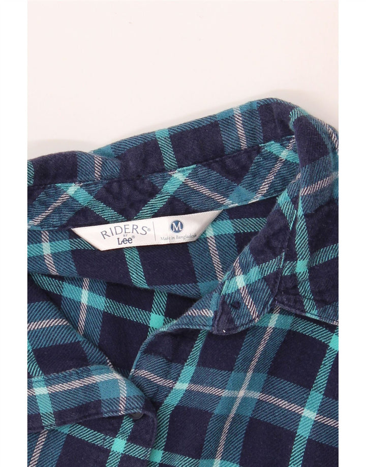 Camisa feminina de flanela LEE Riders Reino Unido 14 xadrez azul marinho médio