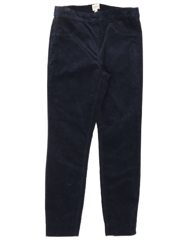 WHITE STUFF Calça feminina casual de veludo Reino Unido 12 Médio W30 L28 Azul marinho