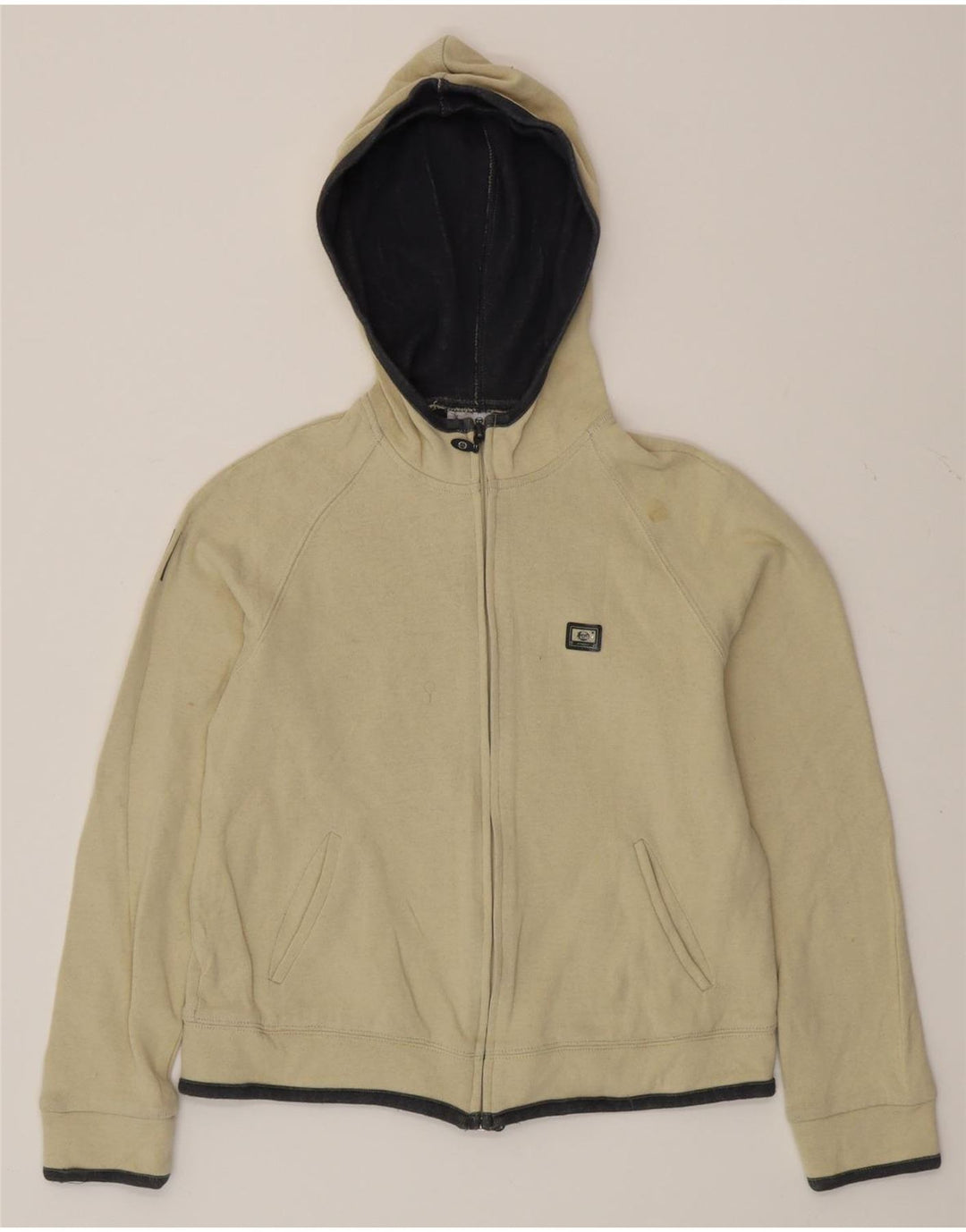 SERGIO TACCHINI Suéter feminino com capuz e zíper IT 44 algodão bege médio