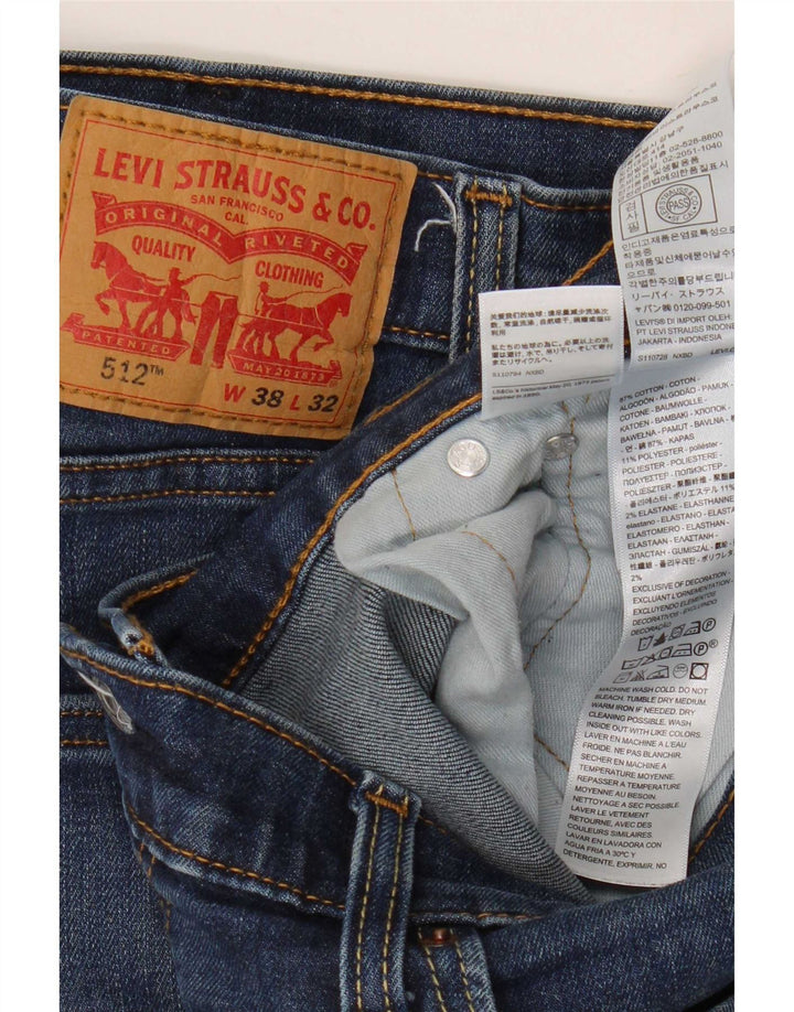 Levi's Mens 512 Slim Jeans W38 L32 Blue Cotton