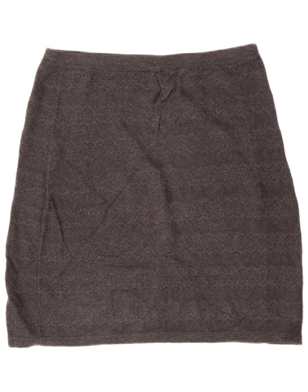 Mini saia feminina de cintura alta Fat Face UK 16 grande W30 cinza algodão clássico