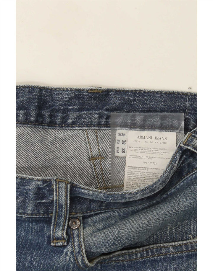 Calça jeans reta masculina Armani W36 L30 azul algodão
