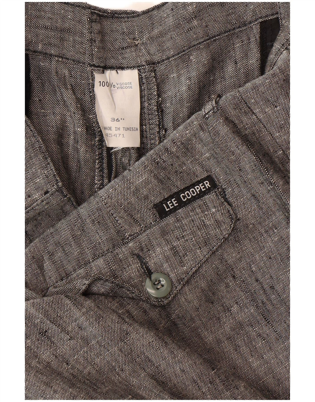 Lee Mens Cooper Tapered Chino Calças W36 L33 Cinza Viscose