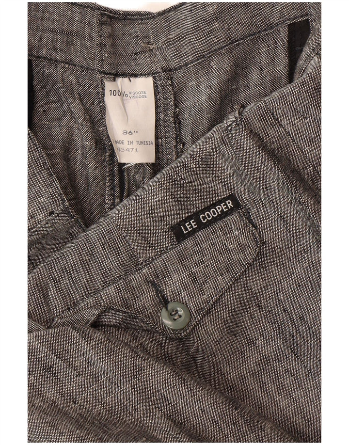 Lee Mens Cooper Tapered Chino Calças W36 L33 Cinza Viscose