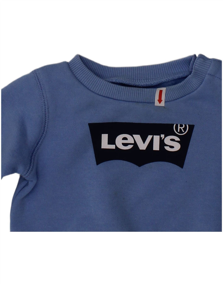 Suéter gráfico LEVI'S Baby Girls 6-9 meses algodão azul