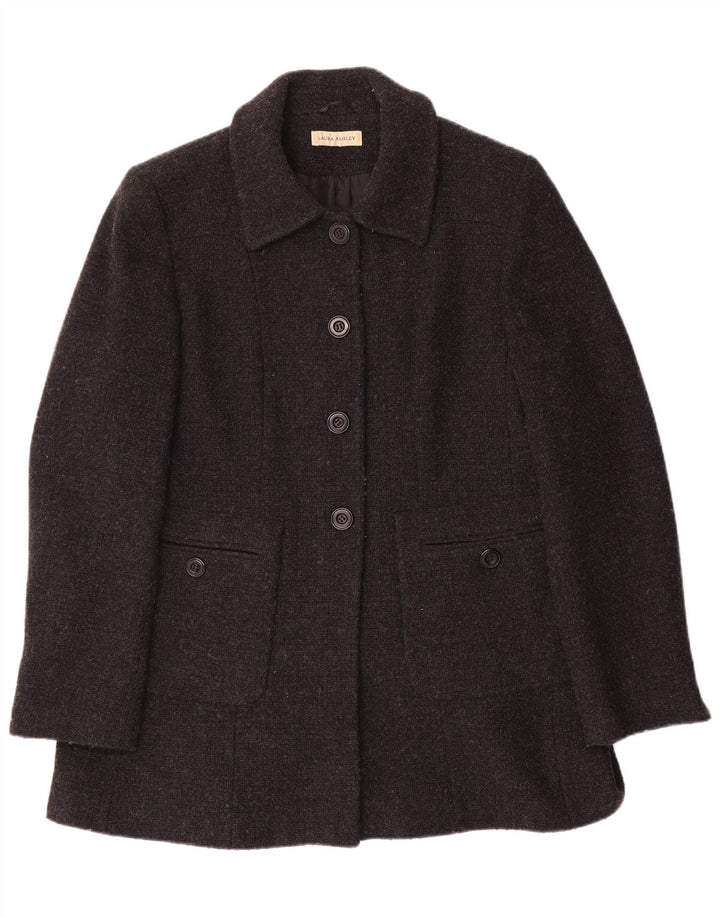 Sobretudo feminino Laura Ashley Reino Unido 12 lã cinza médio
